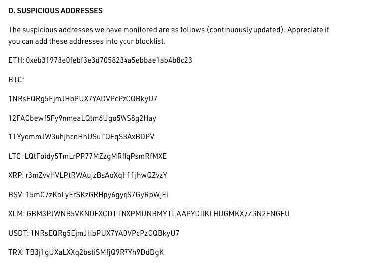 KuCoin追回被盗资产情况_1inch_KuCoin黑客入侵事件